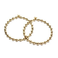 Load image into Gallery viewer, large gold bead and tube hoops