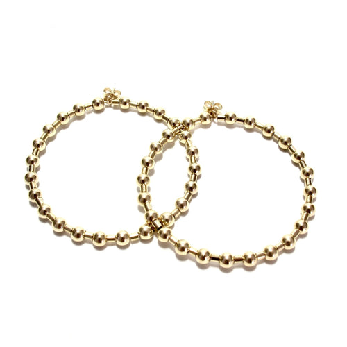 large gold bead and tube hoops