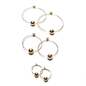 small single gold bead hoops