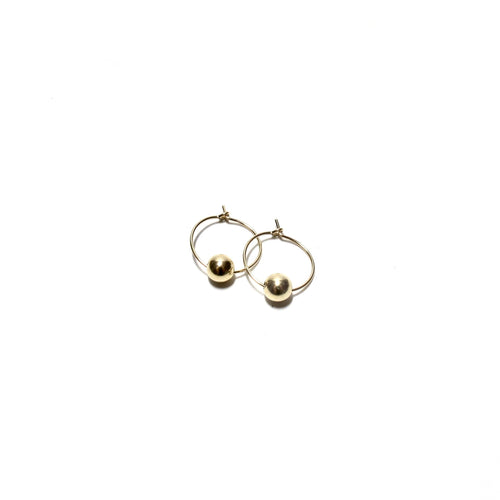 small single gold bead hoops