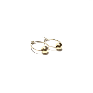 small single gold bead hoops