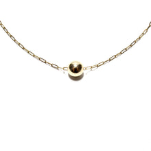 Load image into Gallery viewer, single gold bead necklace