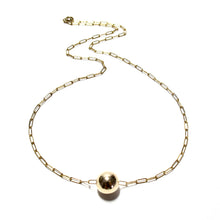 Load image into Gallery viewer, single gold bead necklace