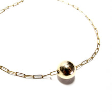 Load image into Gallery viewer, single gold bead necklace