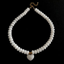 Load image into Gallery viewer, white agate heart necklace