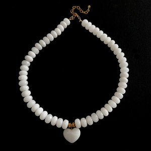 white agate heart necklace