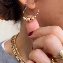 Load image into Gallery viewer, mixed gold bubblegum medium hoops