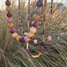 Load image into Gallery viewer, tiny mookaite &amp; gold bead necklace
