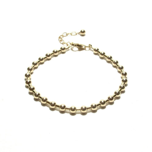 gold bead & tube bracelet