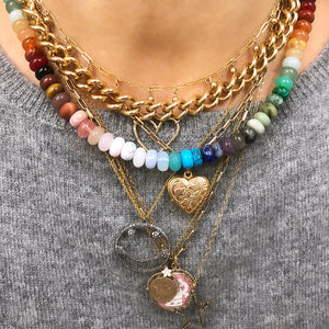 happy necklace chunky mixed gemstones