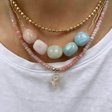 Load image into Gallery viewer, morganite pastel pebbles necklace