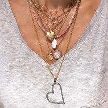 Load image into Gallery viewer, large pave diamond heart necklace