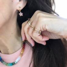 Load image into Gallery viewer, amazonite star huggie earrings