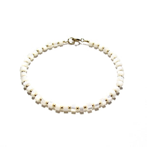 mother of pearl heishi beads bracelet