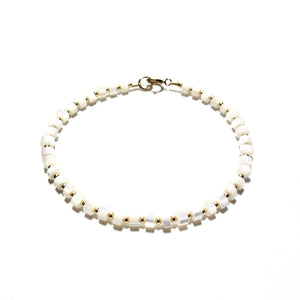 mother of pearl heishi beads bracelet