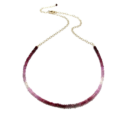 shaded rubies gemstones necklace