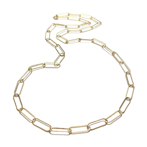 sparkle paperclip chain long necklace