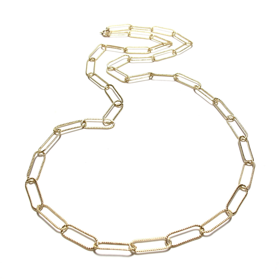 sparkle paperclip chain long necklace