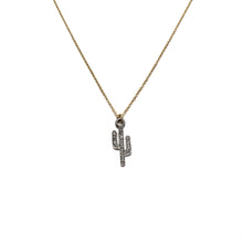 Load image into Gallery viewer, pave diamond cactus necklace