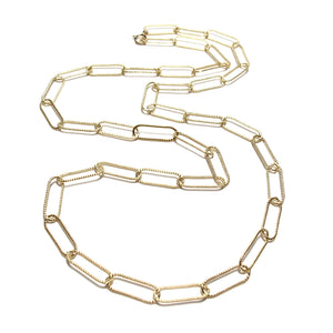sparkle paperclip chain long necklace