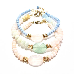 pastel morganite & aventurine bracelet