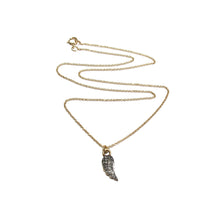 Load image into Gallery viewer, small pave diamond wing necklace