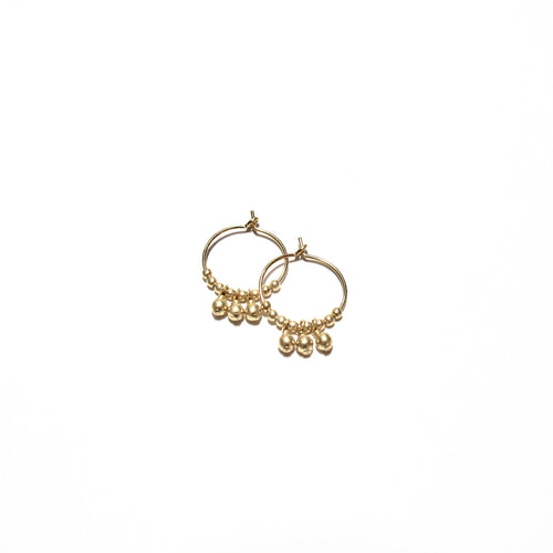 multi gold beads small hoops