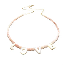 Load image into Gallery viewer, love necklace pink opals