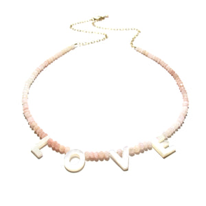 love necklace pink opals