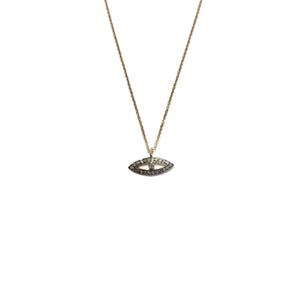 pave diamond evil eye necklace