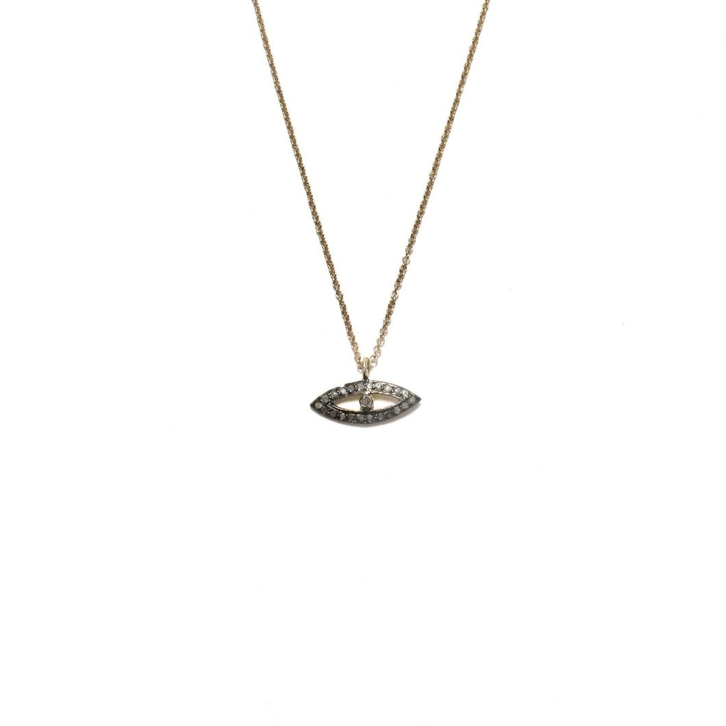 pave diamond evil eye necklace