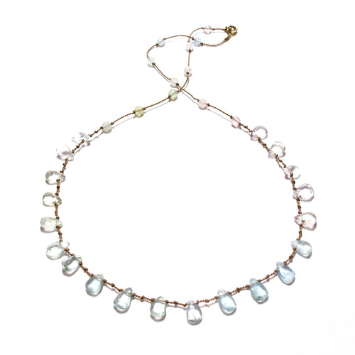 water colours knotted silk necklace