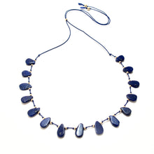 Load image into Gallery viewer, lapis lazuli knotted silk necklace