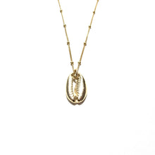 Load image into Gallery viewer, gold cowrie shell on satellite chain