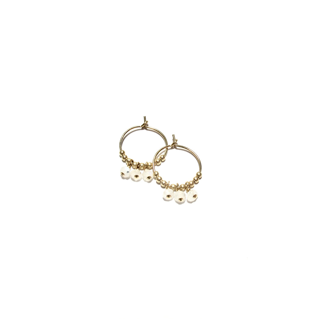 multi moonstone small hoops