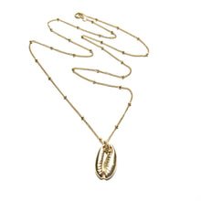 Load image into Gallery viewer, gold cowrie shell on satellite chain