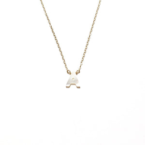 mother of pearl initial necklace
