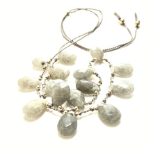 Load image into Gallery viewer, labradorite knotted silk necklace