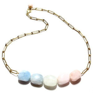 morganite pastel pebbles necklace
