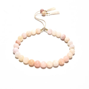 Pink opal beads bracelet