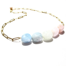 Load image into Gallery viewer, morganite pastel pebbles necklace