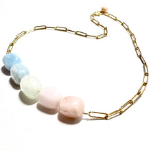 Load image into Gallery viewer, morganite pastel pebbles necklace