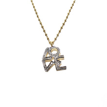 Load image into Gallery viewer, pave diamond large LOVE necklace