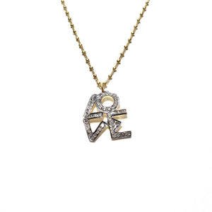 pave diamond large LOVE necklace