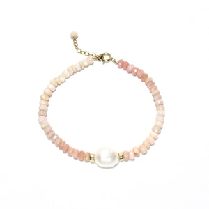 baroque pearl & pink opal bracelet