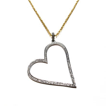 Load image into Gallery viewer, large pave diamond heart necklace