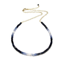 Load image into Gallery viewer, shaded blue sapphire gemstones necklace