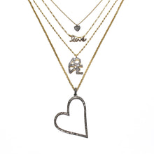 Load image into Gallery viewer, pave diamond small love necklace