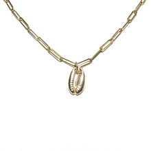Load image into Gallery viewer, long link chain cowrie necklace