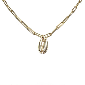 long link chain cowrie necklace